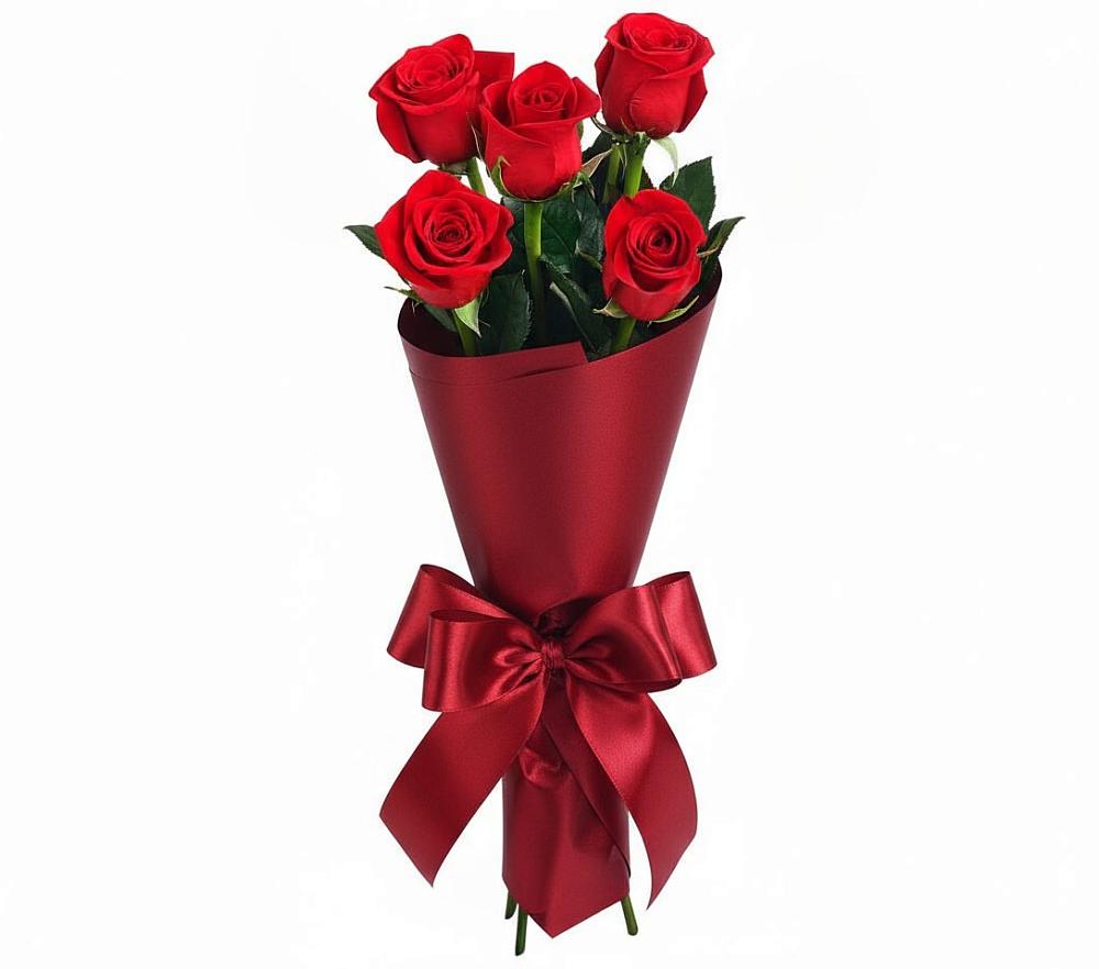 Букет 5 Красных роз Эдлесс Лав в Свободном