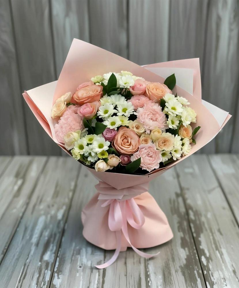 Букет цветов из: Гвоздики, Розы и Хризантемы в Свободном