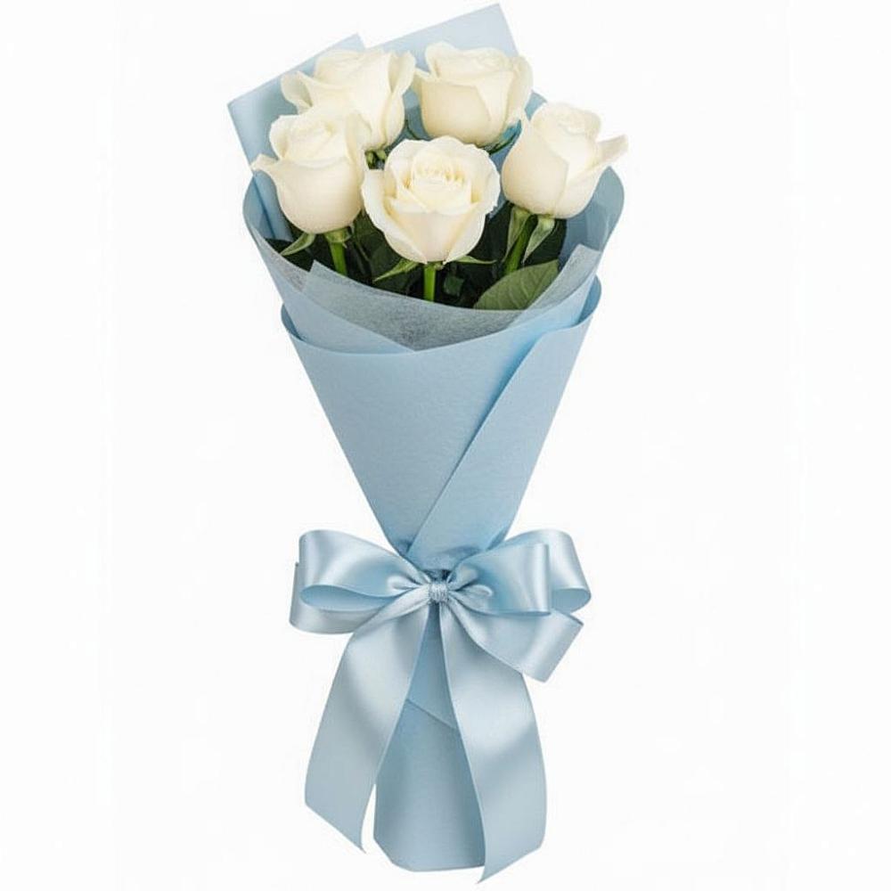 Букет 5 Белых роз Проуд в Свободном