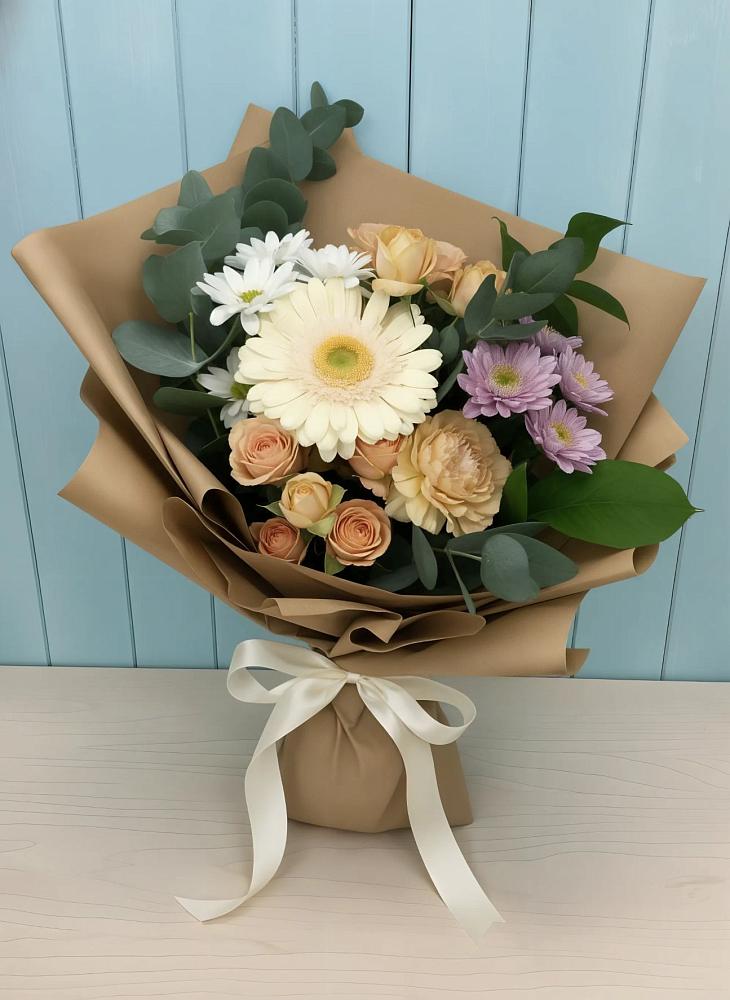 Букет цветов из: Герберы и Хризантемы в Свободном