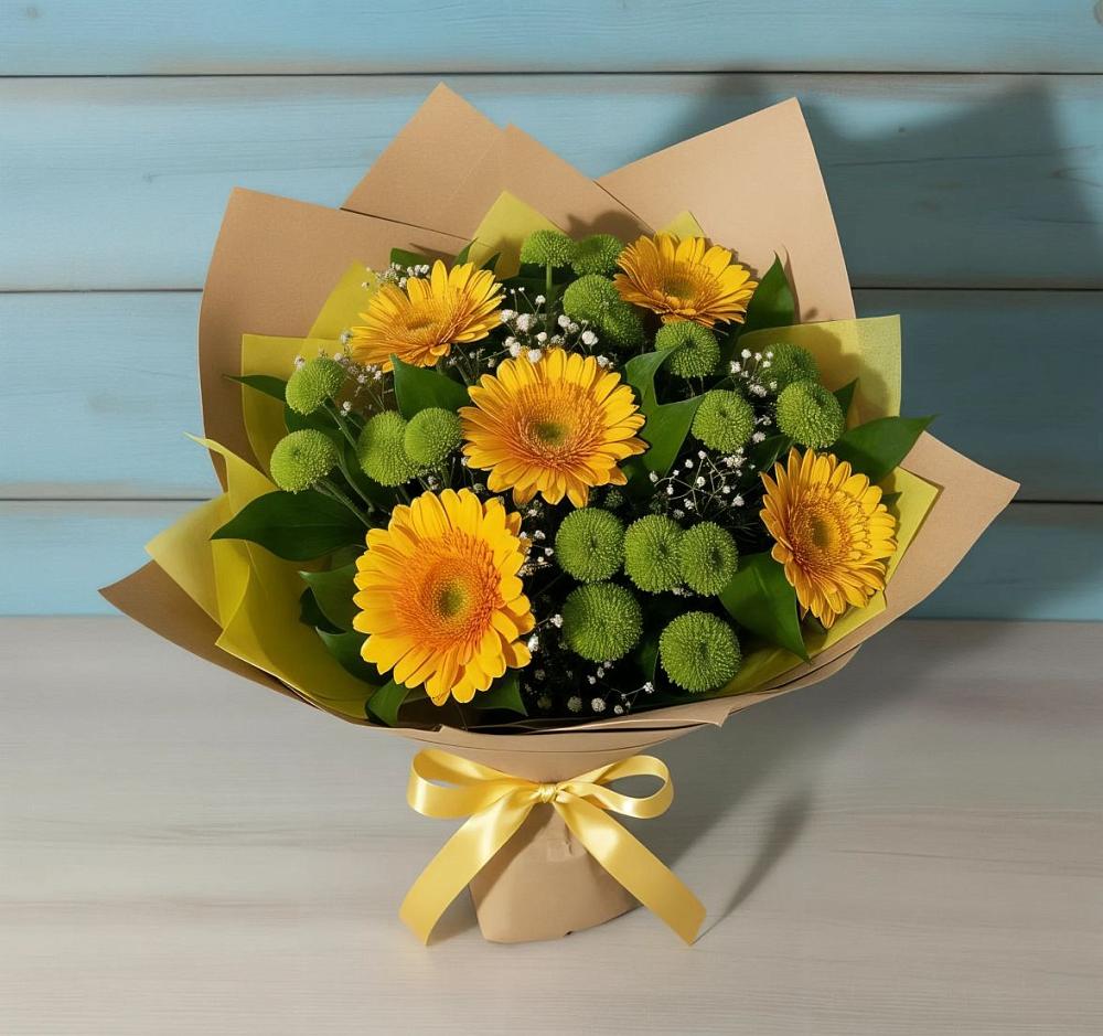 Букет цветов из: Герберы и Хризантемы в Свободном