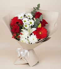 Букет цветов из:  Розы, Хризантемы, Герберы и Лилии в Свободном