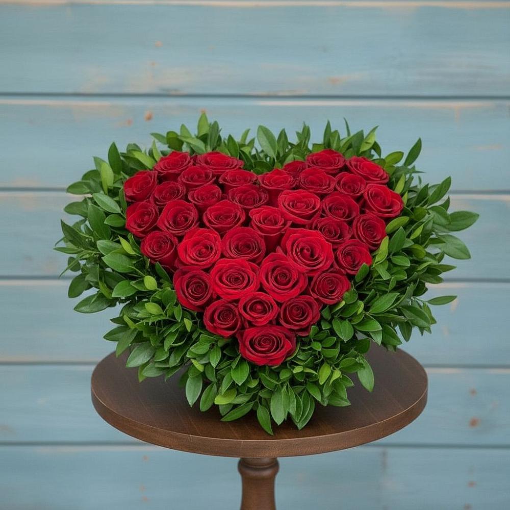 Цветочная композиция из Розы в виде сердца в Свободном