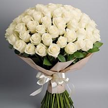 Букет 101 беля роза Белоснежка в Свободном