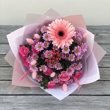 Букет цветов из:  Розы, Герберы и Хризантемы в Свободном