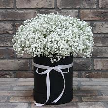 Цветочная композиция из Гипсофила в шляпной коробке в Свободном